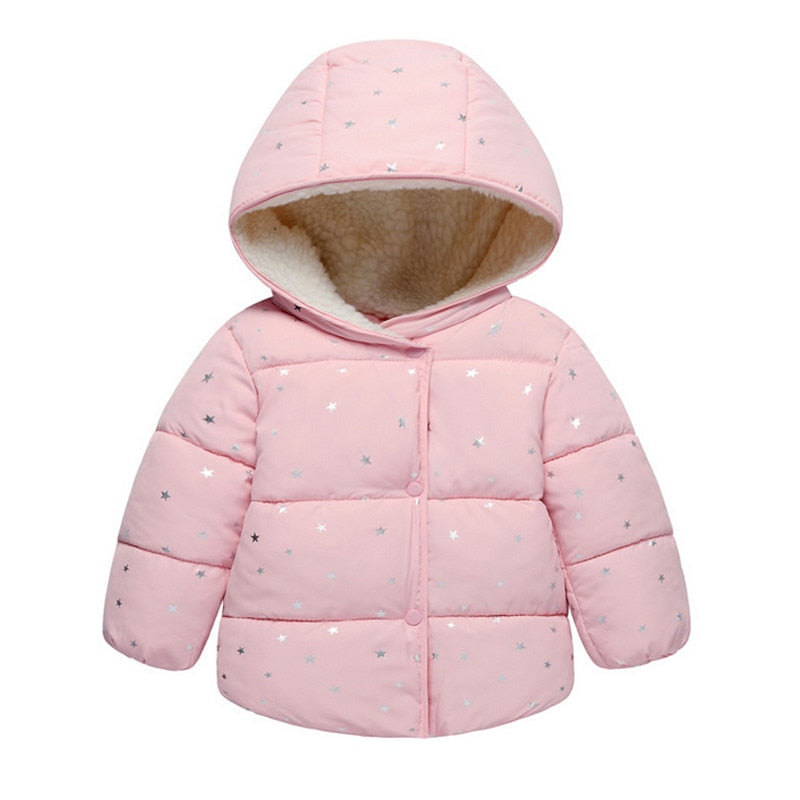 Winter girl's jacket with hood