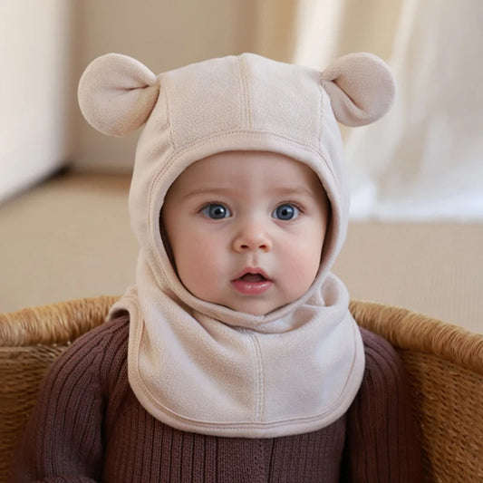 Gorro bufanda polar para bebé. Verduguito