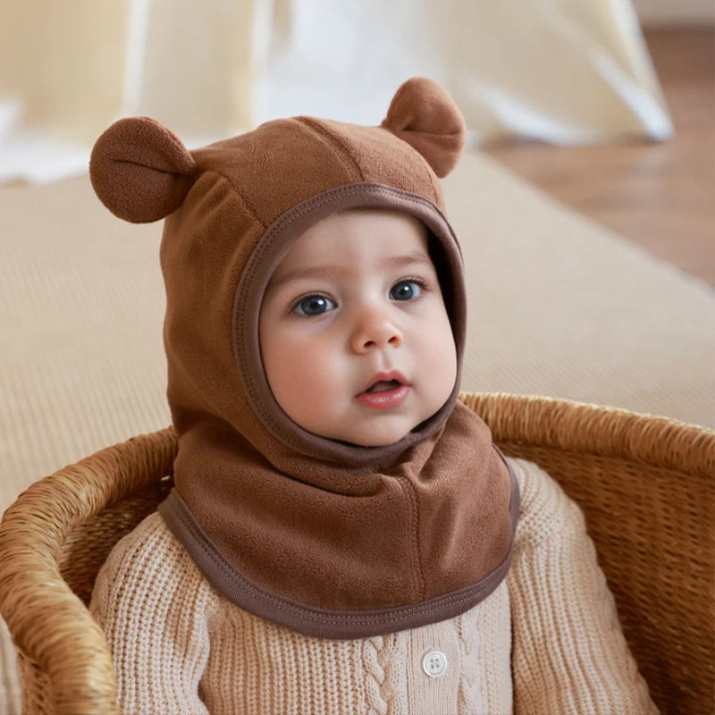 Gorro bufanda polar para bebé. Verduguito