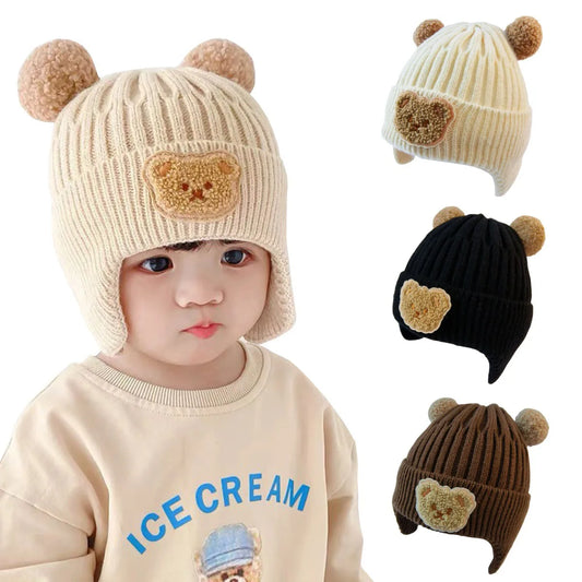 Gorrito de Bebé Oso con Orejeras