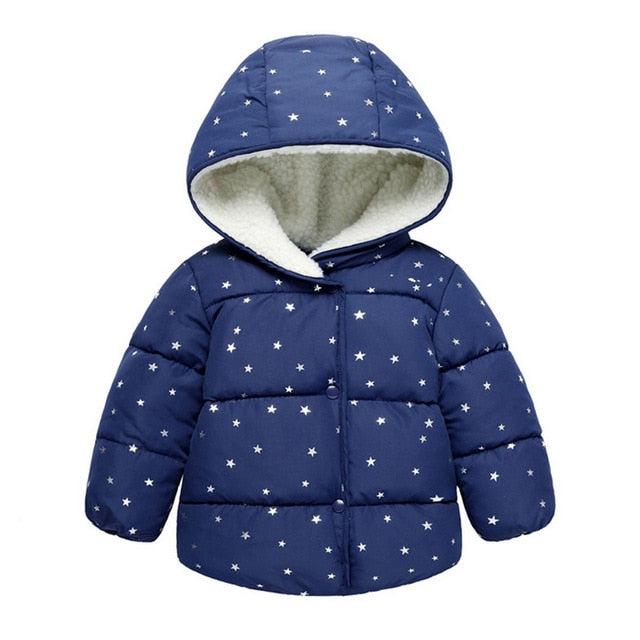 Winter girl's jacket with hood