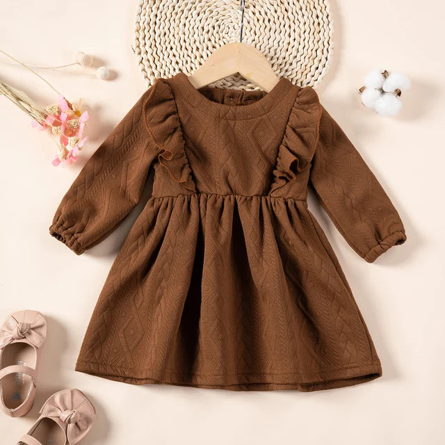 Vestido para bebé niña con volantes en el pecho