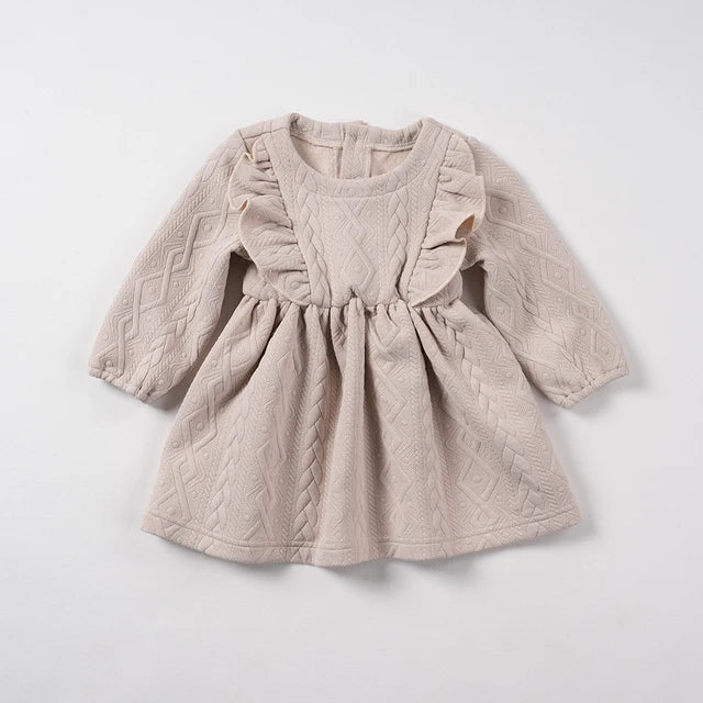 Vestido para bebé niña con volantes en el pecho