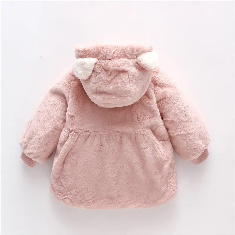 Winter fur coat with matching bag (0-3 years)