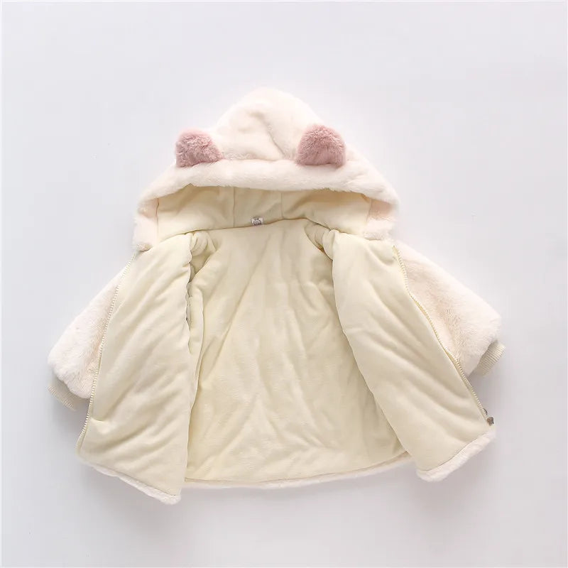 Winter fur coat with matching bag (0-3 years)