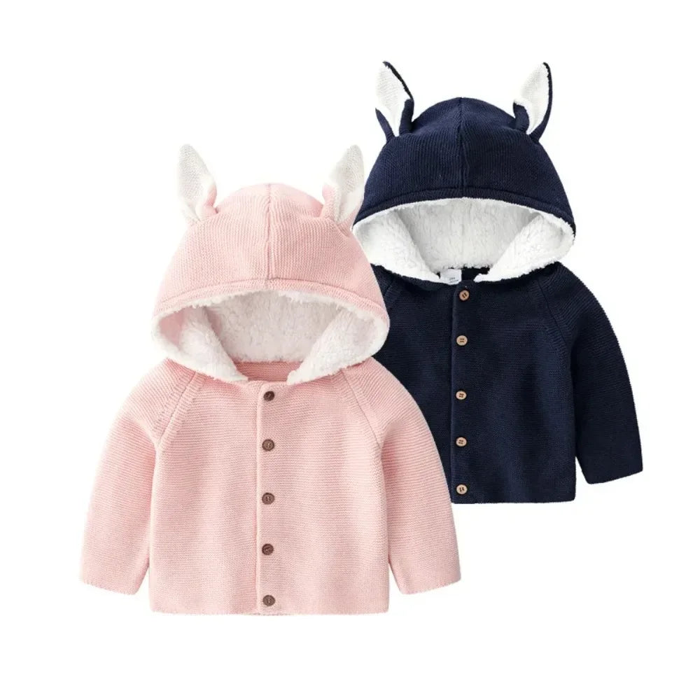 Winter jacket with hood and bunny ears